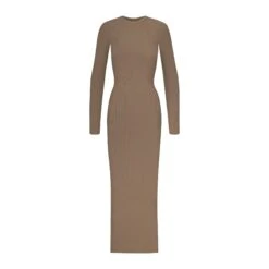 SOFT LOUNGE CREW NECK LONG DRESS | OXIDE