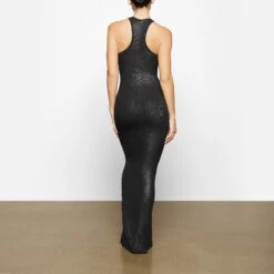 SOFT LOUNGE SHIMMER RACERBACK DRESS | ONYX -Deals Easy Allure Wardrobe Store SKIMS LOUNGEWEAR AP DRS 2119 XD ONF 0015 SD