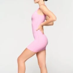 SOFT LOUNGE MINI DRESS | COTTON CANDY -Deals Easy Allure Wardrobe Store SKIMS LOUNGEWEAR AP DRS 2183 KD CCY 0009 SD