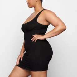 SOFT LOUNGE MINI DRESS | ONYX -Deals Easy Allure Wardrobe Store SKIMS LOUNGEWEAR AP DRS 2183 SD ONX 0014 SD