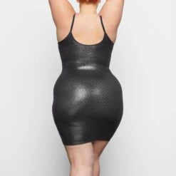 LOGO MESH FOIL CAMI DRESS | ONYX -Deals Easy Allure Wardrobe Store SKIMS LOUNGEWEAR AP DRS 2185 SA ONX 0016 BK