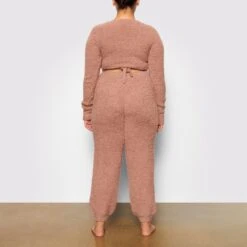 COZY KNIT JOGGER | ROSE CLAY -Deals Easy Allure Wardrobe Store SKIMS LOUNGEWEAR AP JOG 0890 CK RSE BK