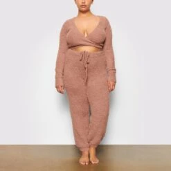 COZY KNIT JOGGER | ROSE CLAY -Deals Easy Allure Wardrobe Store SKIMS LOUNGEWEAR AP JOG 0890 CK RSE FR