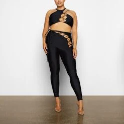 LACE UP LEGGING | ONYX -Deals Easy Allure Wardrobe Store SKIMS LOUNGEWEAR AP LEG 2112 WD ONX 1263 FR