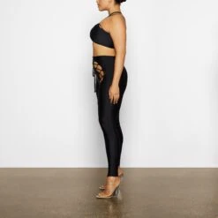 LACE UP LEGGING | ONYX -Deals Easy Allure Wardrobe Store SKIMS LOUNGEWEAR AP LEG 2112 WD ONX 1276 SD