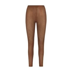 LOGO MESH FOIL LEGGING | CARAMEL
