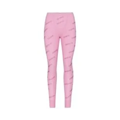 RHINESTONE LOGO POINTELLE LEGGING | BUBBLE GUM