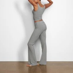 SOFT LOUNGE FOLD OVER PANT | HEATHER GREY -Deals Easy Allure Wardrobe Store SKIMS LOUNGEWEAR AP LPT 1171 LA HEG SD
