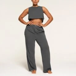 BOYFRIEND LOOSE PANT | ASH -Deals Easy Allure Wardrobe Store SKIMS LOUNGEWEAR AP PNT 1371 PA ASH 0003