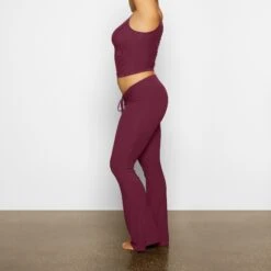 SOFT LOUNGE RUCHED PANT | WINE -Deals Easy Allure Wardrobe Store SKIMS LOUNGEWEAR AP PNT 2270 WD WNE 2760 SD