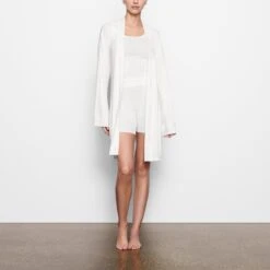 SOFT LOUNGE ROBE | MARBLE -Deals Easy Allure Wardrobe Store SKIMS LOUNGEWEAR AP RBE 0345 OC MBL FR