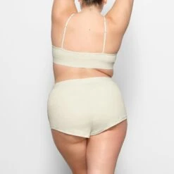 COTTON RIB SHORT | BONE -Deals Easy Allure Wardrobe Store SKIMS LOUNGEWEAR AP SHO 1390 EB BON 0028 BK