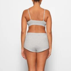 COTTON RIB SHORT | LIGHT HEATHER GREY -Deals Easy Allure Wardrobe Store SKIMS LOUNGEWEAR AP SHO 1390 EC LHG 0030 BK