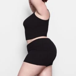 SOFT LOUNGE FOLD OVER SHORT | ONYX -Deals Easy Allure Wardrobe Store SKIMS LOUNGEWEAR AP SHO 1560 OD ONX SD