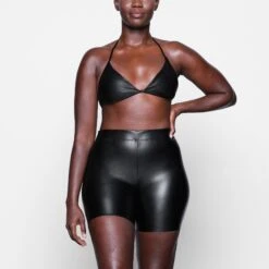FAUX LEATHER BIKE SHORT | ONYX -Deals Easy Allure Wardrobe Store SKIMS LOUNGEWEAR AP SHO 1708 UA ONX 0004 FR