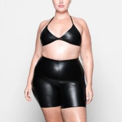 FAUX LEATHER BIKE SHORT | ONYX -Deals Easy Allure Wardrobe Store SKIMS LOUNGEWEAR AP SHO 1708 UB ONX 0010 FR