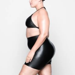 FAUX LEATHER BIKE SHORT | ONYX -Deals Easy Allure Wardrobe Store SKIMS LOUNGEWEAR AP SHO 1708 UB ONX 0023 SD