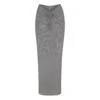 SOFT LOUNGE RUCHED LONG SKIRT | HEATHER GREY