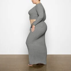 SOFT LOUNGE RUCHED LONG SKIRT | HEATHER GREY 7 SOFT LOUNGE RUCHED LONG SKIRT | HEATHER GREY -Deals Easy Allure Wardrobe Store SKIMS LOUNGEWEAR AP SKT 2264 WB HEG 0863 SD