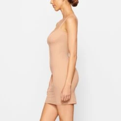 FITS EVERYBODY SLIP DRESS | OCHRE -Deals Easy Allure Wardrobe Store SKIMS LOUNGEWEAR AP SLP 0651 NB OCH SD
