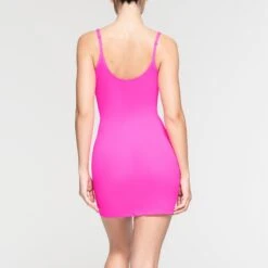 FITS EVERYBODY SLIP DRESS | NEON PINK -Deals Easy Allure Wardrobe Store SKIMS LOUNGEWEAR AP SLP 0651 NC NPK 013 BK