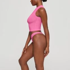 COTTON JERSEY MOCK NECK TANK | SUGAR PINK -Deals Easy Allure Wardrobe Store SKIMS LOUNGEWEAR AP TNK 0268 HB PIN 0008 SD