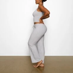 COTTON SLEEP SPLIT NECK TANK | LIGHT HEATHER GREY -Deals Easy Allure Wardrobe Store SKIMS LOUNGEWEAR AP TNK 1379 BA LHG 0009 SD