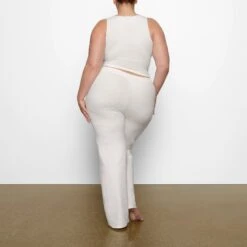 COTTON SLEEP SPLIT NECK TANK | MARBLE -Deals Easy Allure Wardrobe Store SKIMS LOUNGEWEAR AP TNK 1379 BC MBL 0013 BK