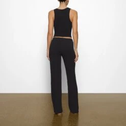 COTTON SLEEP SPLIT NECK TANK | SOOT -Deals Easy Allure Wardrobe Store SKIMS LOUNGEWEAR AP TNK 1379 BD SOT 0010 BK