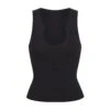 COTTON SLEEP SPLIT NECK TANK | SOOT