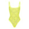 STRETCH LACE THONG BODYSUIT | YELLOW HIGHLIGHTER