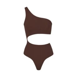 FITS EVERYBODY ONE SHOULDER CUT OUT BODYSUIT | COCOA