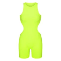 FITS EVERYBODY HIGH NECK CUT OUT ONESIE | GREEN HIGHLIGHTER