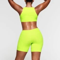 FITS EVERYBODY HIGH NECK CUT OUT ONESIE | GREEN HIGHLIGHTER -Deals Easy Allure Wardrobe Store SKIMS LOUNGEWEAR BD THG 3044 NA GRH 018