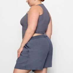 BOYFRIEND FLEECE SHORT | STEEL BLUE -Deals Easy Allure Wardrobe Store SKIMS LOUNGEWEAR BO SHO 2776 AC SLB 0011 SD