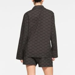 COTTON POPLIN SLEEP SHORT | ASH PRINT -Deals Easy Allure Wardrobe Store SKIMS LOUNGEWEAR BO SHO 3070 QC ASP 0010 BK