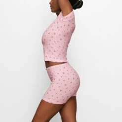 SOFT LOUNGE LACE SHORT | ROSE PRINT -Deals Easy Allure Wardrobe Store SKIMS LOUNGEWEAR BO SHO 3095 FB DRP 0009 SD
