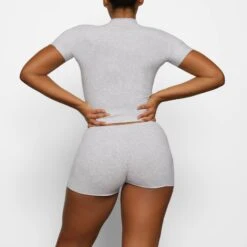 COTTON SLEEP SHORT | LIGHT HEATHER GREY -Deals Easy Allure Wardrobe Store SKIMS LOUNGEWEAR BO SHO 3231 BA LHG 0015 BK