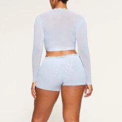 BRIDAL MESH SHORT | GLACIER -Deals Easy Allure Wardrobe Store SKIMS LOUNGEWEAR BO SHO 3564 LA GLC 0017
