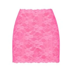 STRETCH LACE SKIRT | SUGAR PINK