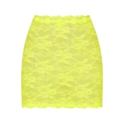 STRETCH LACE SKIRT | YELLOW HIGHLIGHTER
