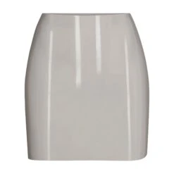 LATEX MINI SKIRT | CEMENT