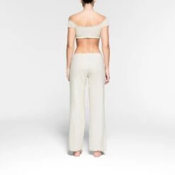 LOGO POINTELLE PANT | MARBLE -Deals Easy Allure Wardrobe Store SKIMS LOUNGEWEAR BO STR 3035 NC MBL 010 BK