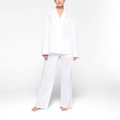 COTTON POPLIN SLEEP PANT | SNOW -Deals Easy Allure Wardrobe Store SKIMS LOUNGEWEAR BO STR 3069 KD SNO 0003 FR