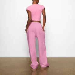 BOYFRIEND FLEECE PANT | BUBBLE GUM -Deals Easy Allure Wardrobe Store SKIMS LOUNGEWEAR BO WLG 2774 AB BBG 0015 BK