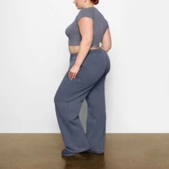 BOYFRIEND FLEECE PANT | STEEL BLUE -Deals Easy Allure Wardrobe Store SKIMS LOUNGEWEAR BO WLG 2774 AC SLB 0009 SD