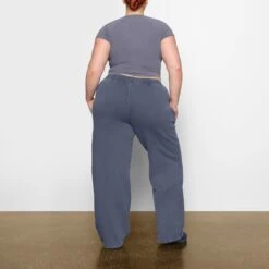 BOYFRIEND FLEECE PANT | STEEL BLUE -Deals Easy Allure Wardrobe Store SKIMS LOUNGEWEAR BO WLG 2774 AC SLB 0013 BK