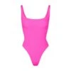 FITS EVERYBODY SQUARE NECK BODYSUIT | NEON PINK
