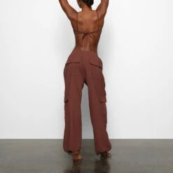 COVER UP CARGO PANT | COCOA -Deals Easy Allure Wardrobe Store SKIMS LOUNGEWEAR CU PNT 2819 CB COA 0013 BK