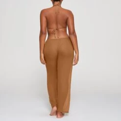 SILK CHIFFON COVER UP DRAWSTRING PANT | ALMOND -Deals Easy Allure Wardrobe Store SKIMS LOUNGEWEAR CU PNT 3073 HA ALM 0013